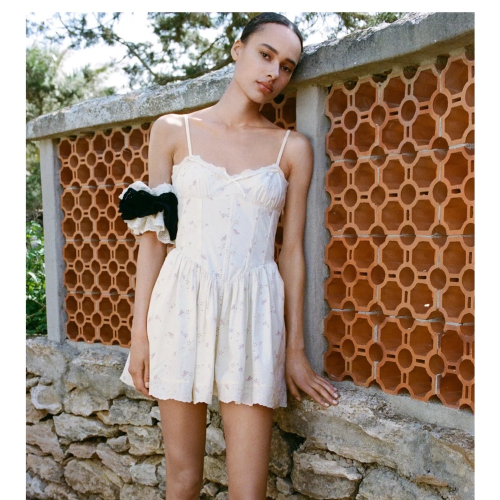Zara Cream flower coreset mini Sundress